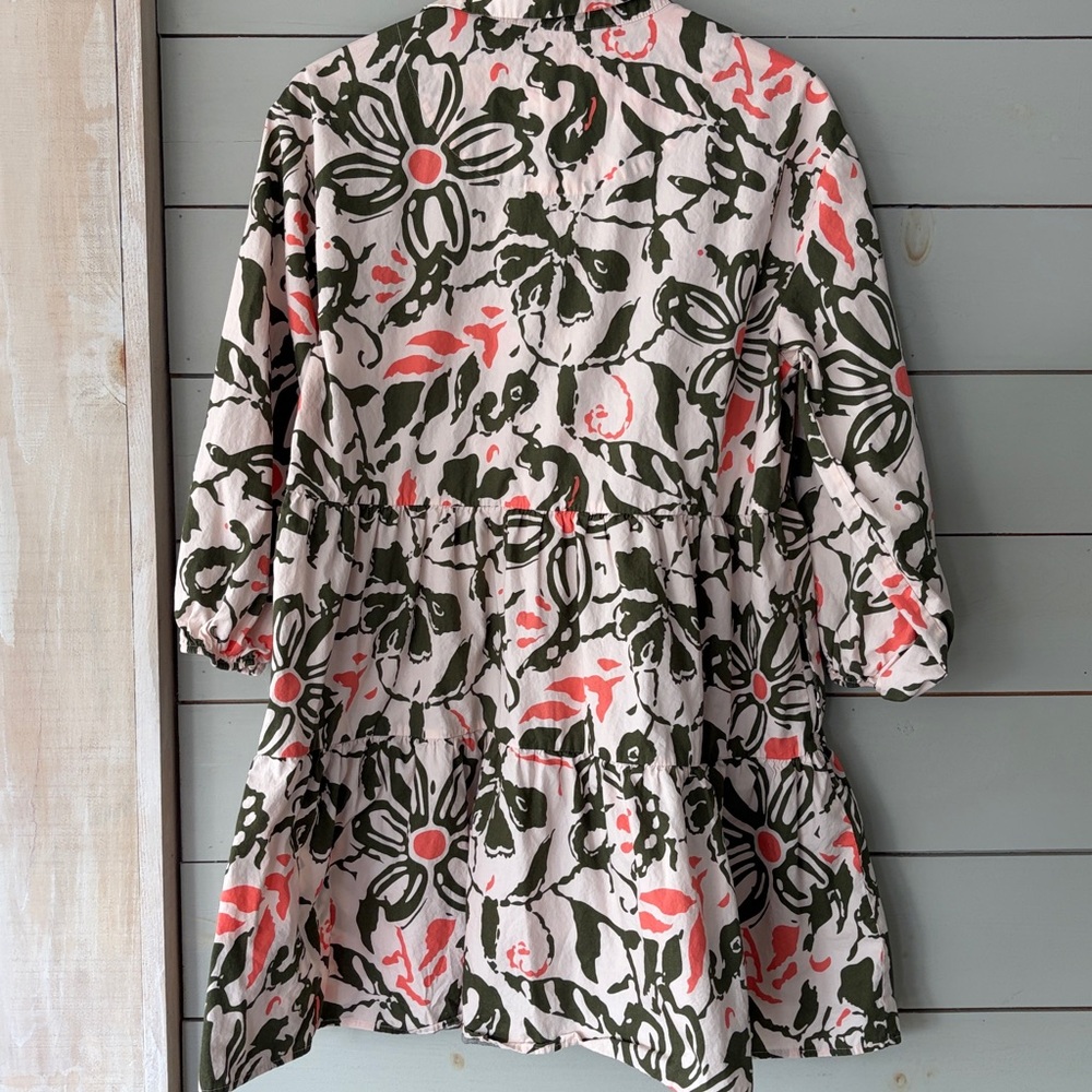 Maeve by Anthropologie Floral Tiered Shirt Dress – Size Medium - Picture 7 of 7